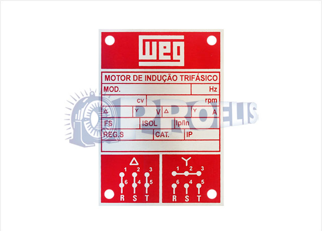 Placa Motor Trifásico WEG 6 pontas