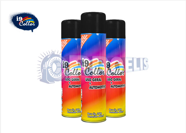 Tinta Spray i9 Collor Preto Brilhante